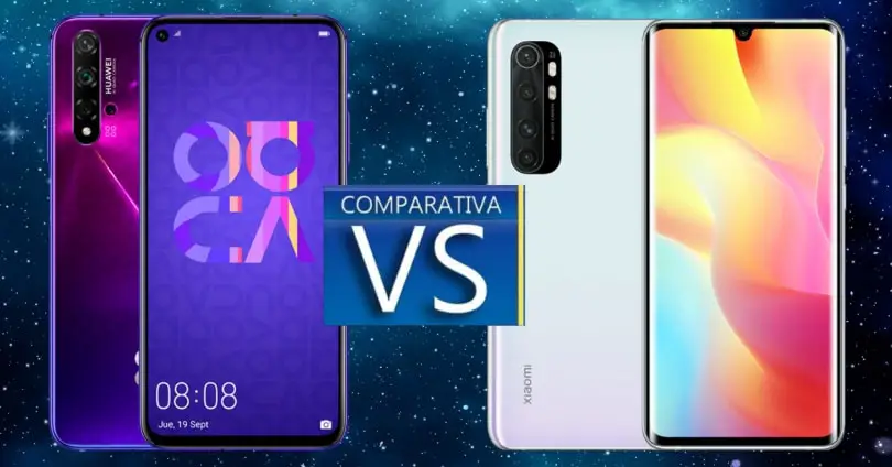 Huawei Nova 5T เทียบกับ Xiaomi Mi Note 10 Lite