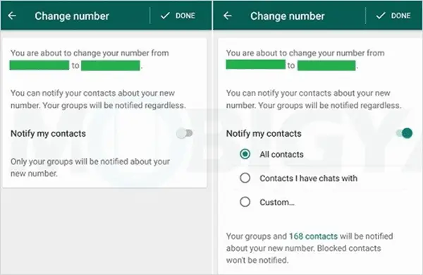 Changer le numéro WhatsApp