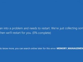 PC gir BSOD Memory Management Error