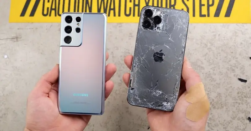 Galaxy S21 and iPhone 12 Pro Drop Test Galaxy S21 and iPhone 12 Pro Drop Test