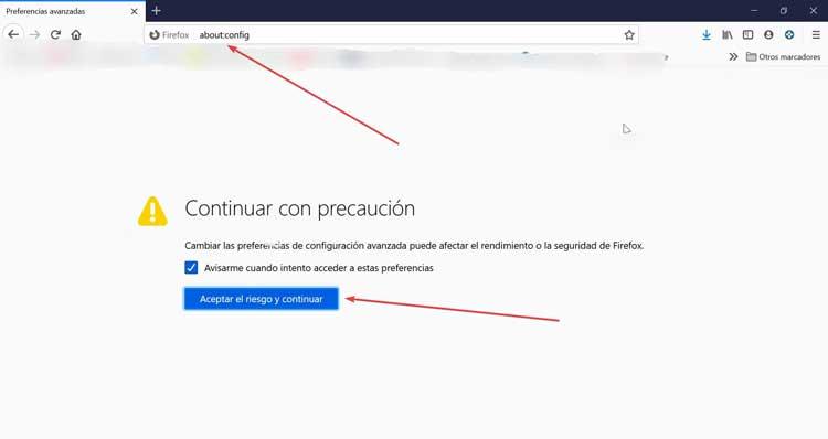 Entrar en la configuración de Firefox