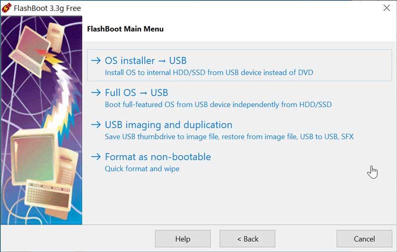 FlashBoot Menu principal