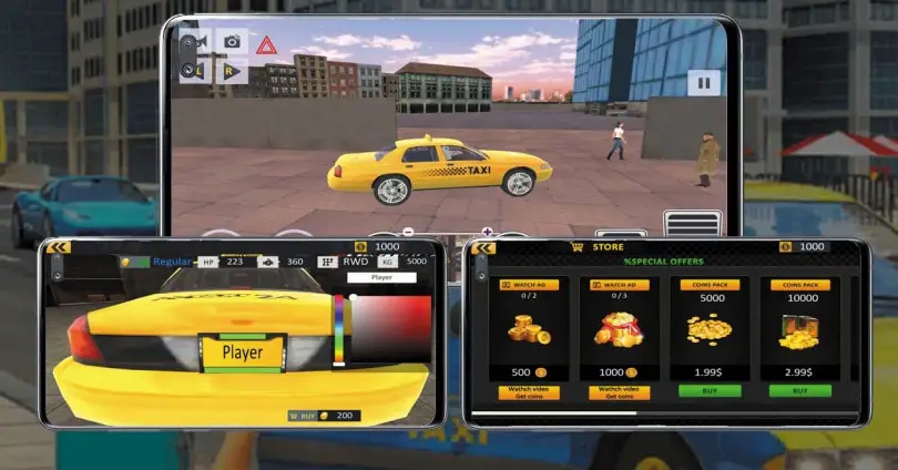 Kostenloses Spiel für Android Taxi Driver Sim
