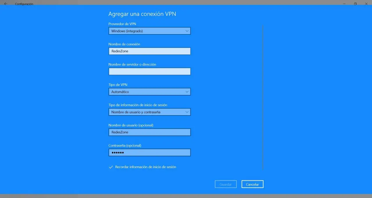 Cómo cambiar la contraseña de la VPN en Windows 10