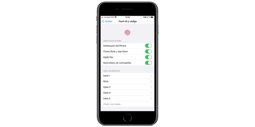 konfigurar touch id iphone