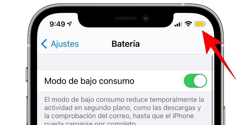 Bajo Consumo Bateria iPhone iOS