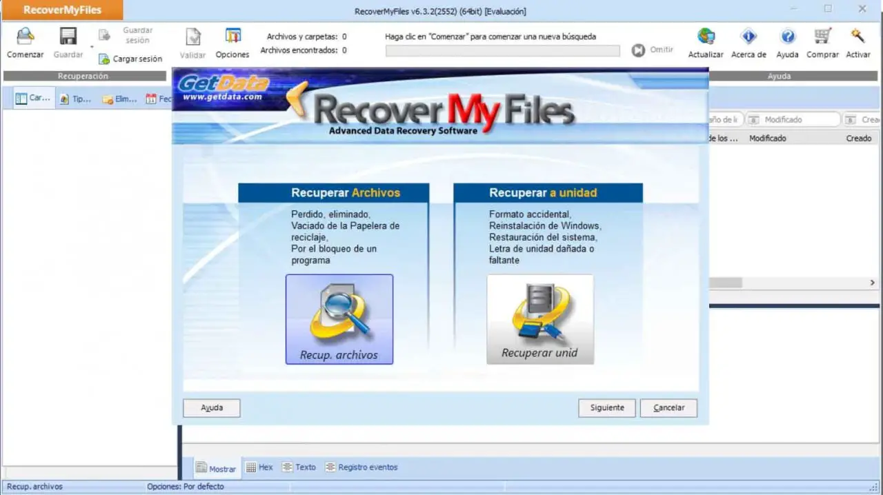 Instalación de Recover My Files