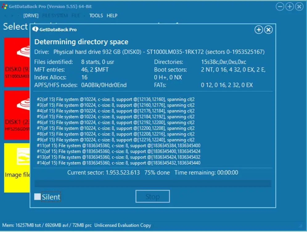 Récupérer les archives avec GetBackData