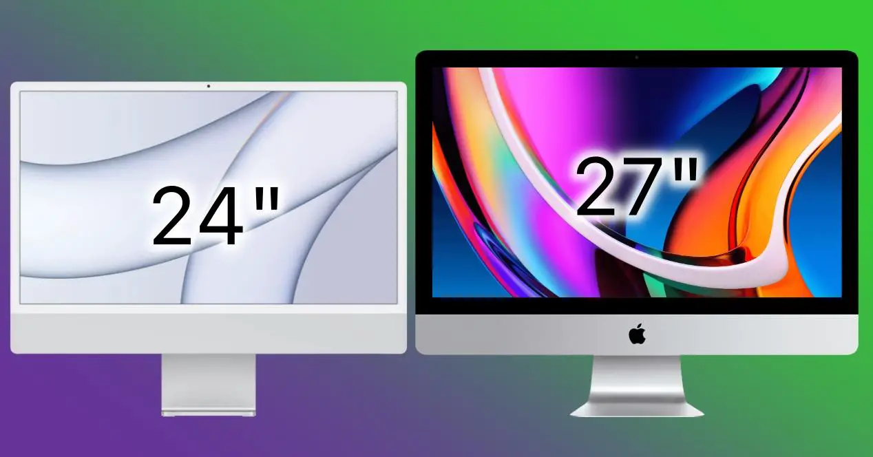 iMac 24 (2021) vs iMac 27 (2020): Differences in size