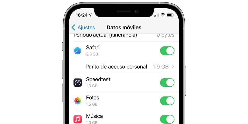 datos moviles apps iphone