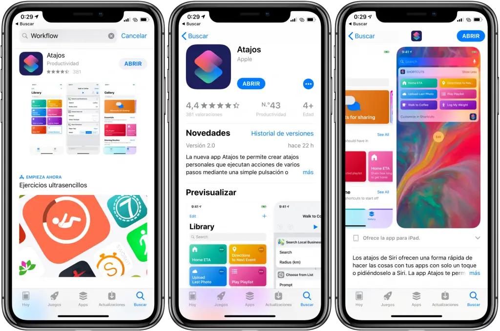 Atajos iOS WorkFlow
