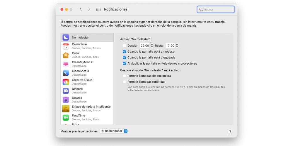 configura modalità no molestar mac