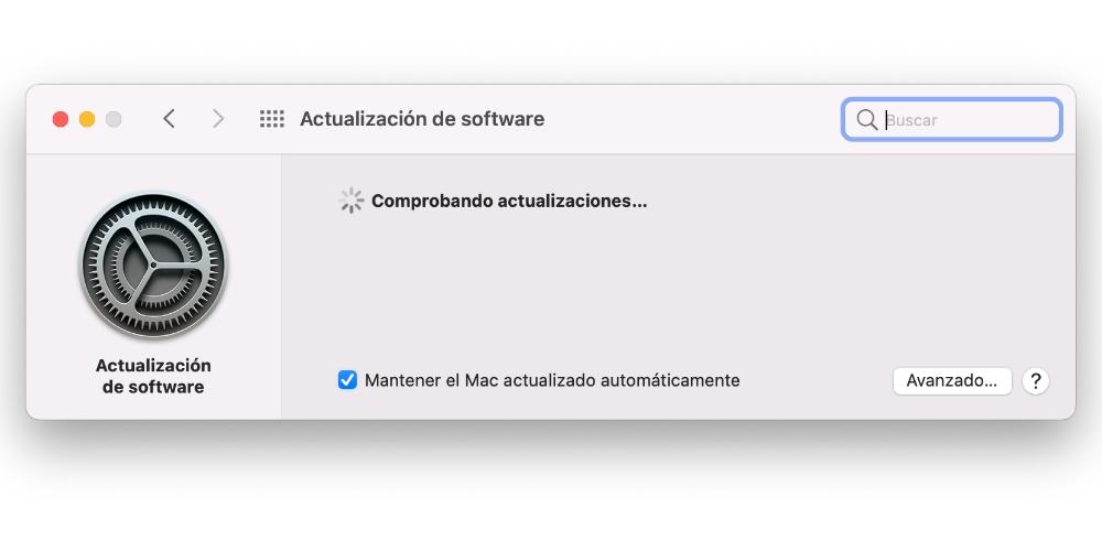 buscando atualizacion macos