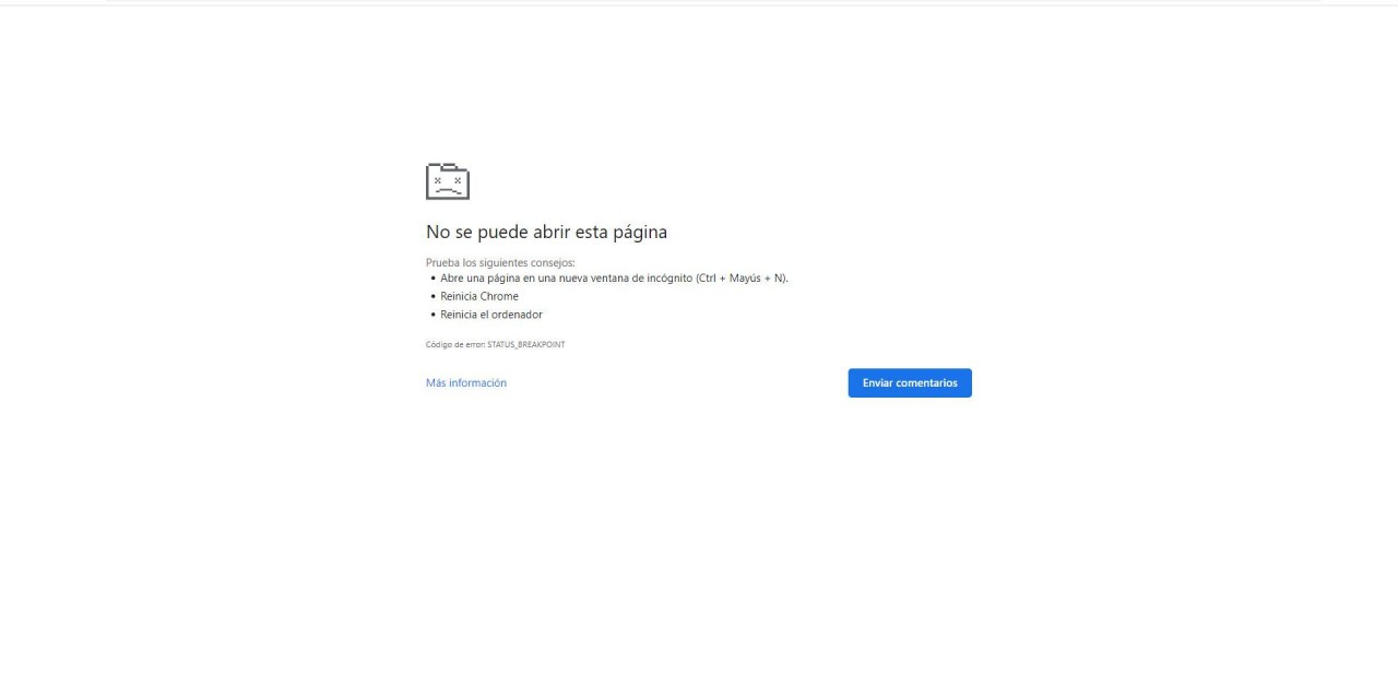 STATUS_BREAKPOINT en Google Chrome