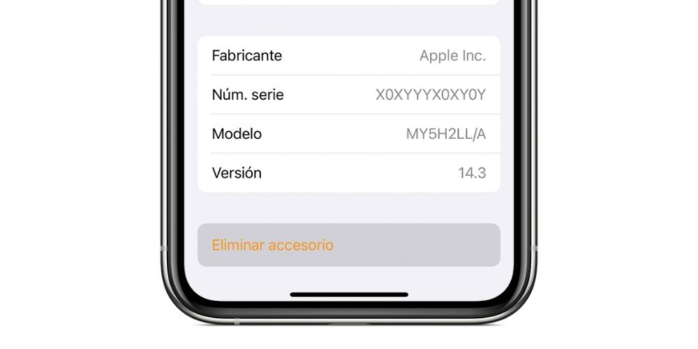 eliminar accesorio homepod uygulaması casa