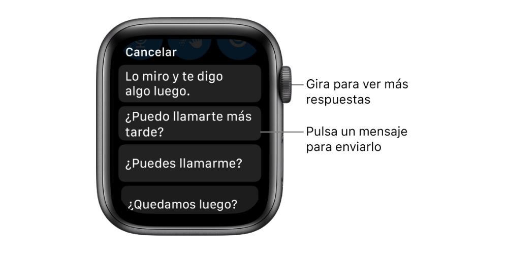 Respuestas intelligentes Apple Watch