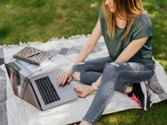 using laptop