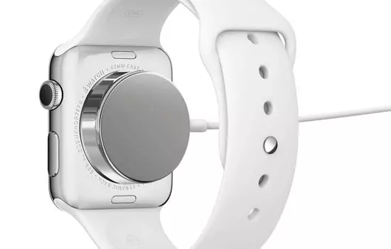 Parte de detras del Apple Watch, con el cargador