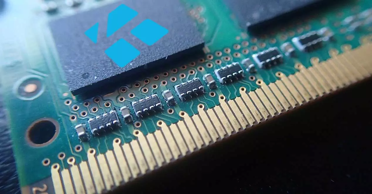 Resource consumption data displayed by Kodi