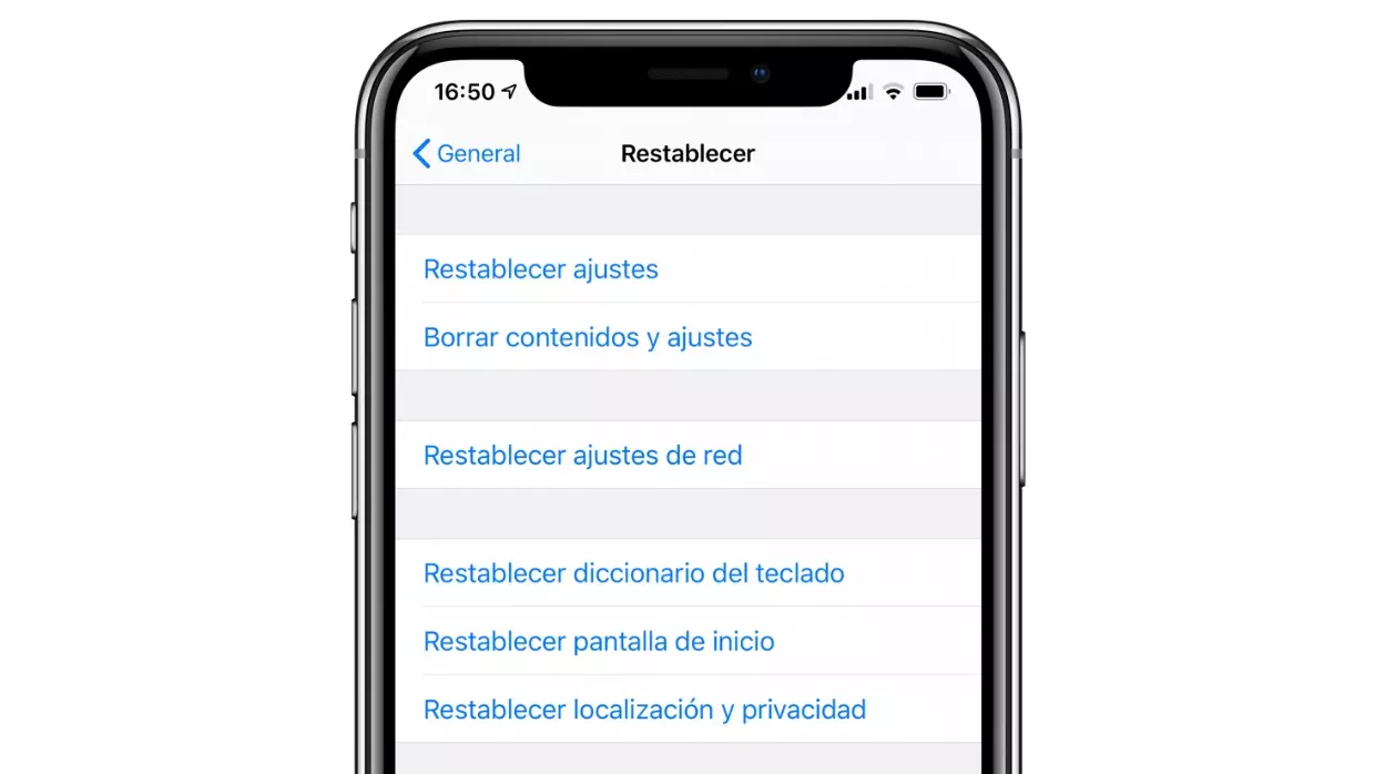 iPhone restablecer