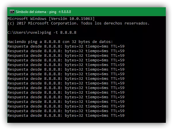 Ping -t 8.8.8.8