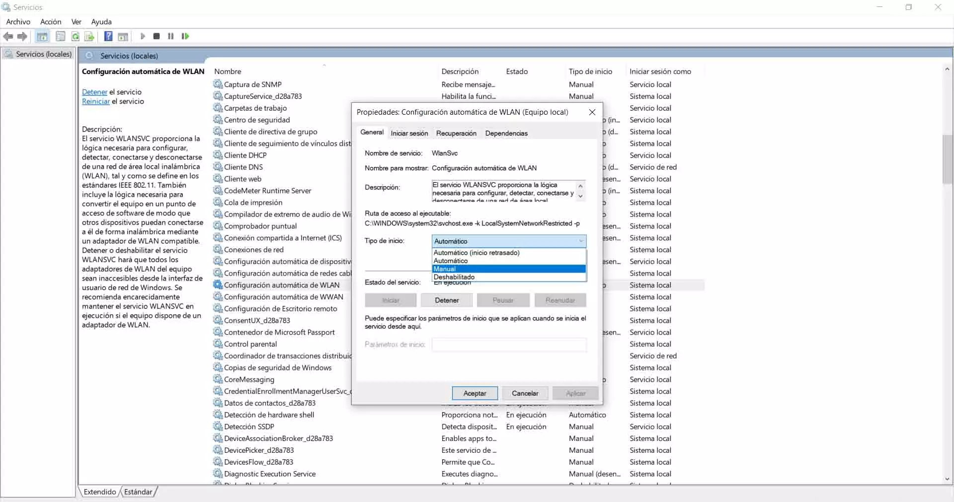 Руководство пользователя Tipo de inicio в WLAN