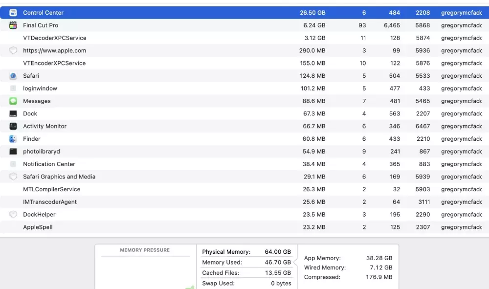 consumo ram macos monterey - Грегори Макфадден