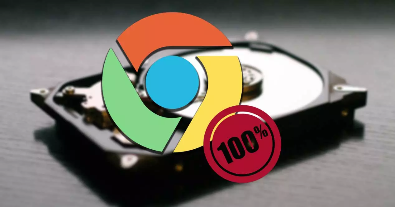 Chrome consumes 100% of the hard drive