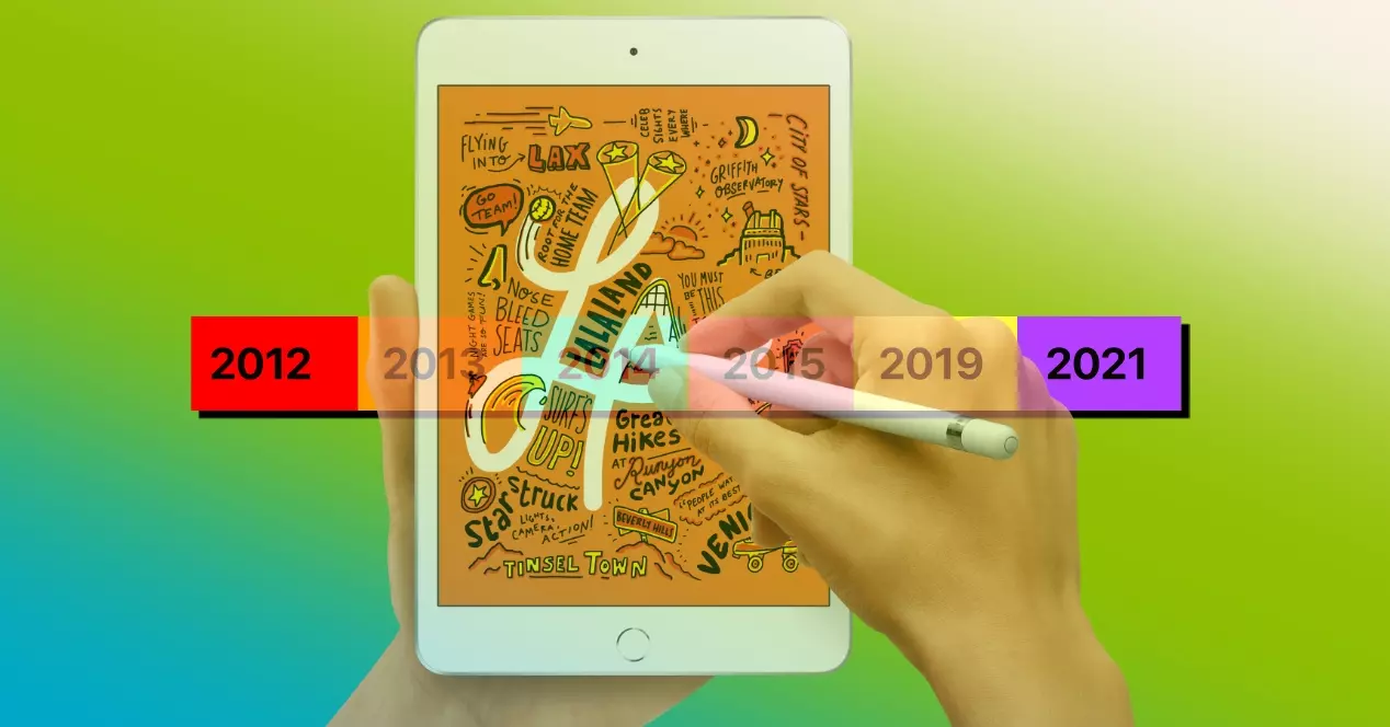 수년에 걸친 iPad mini의 진화