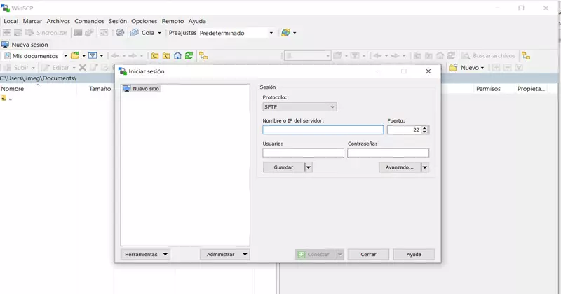 Configuratie WinSCP