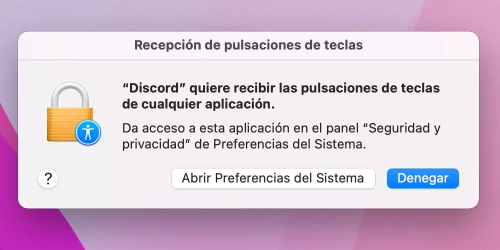 discord acceso teclado mac