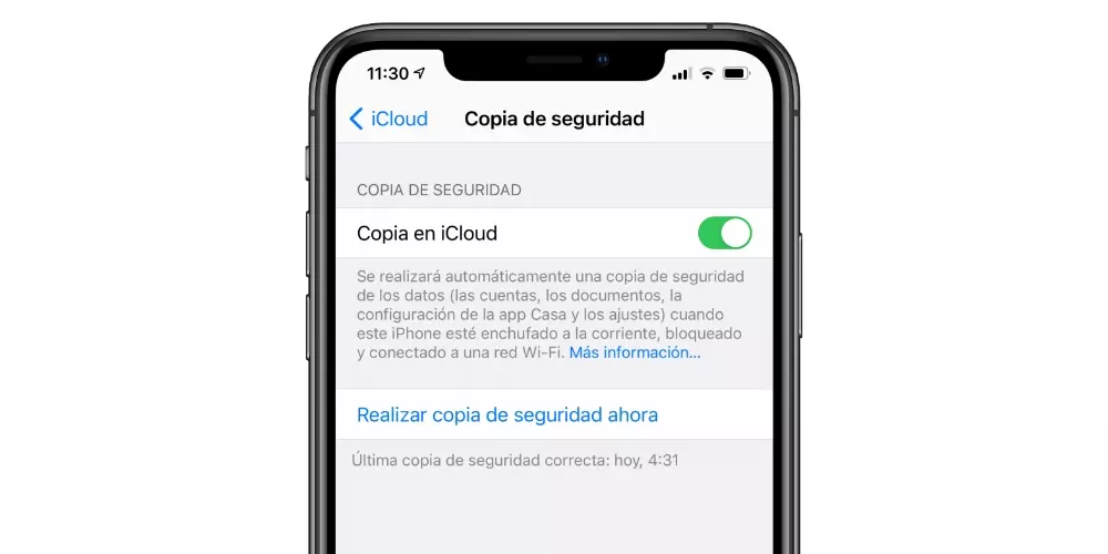 Копия seguridad iCloud