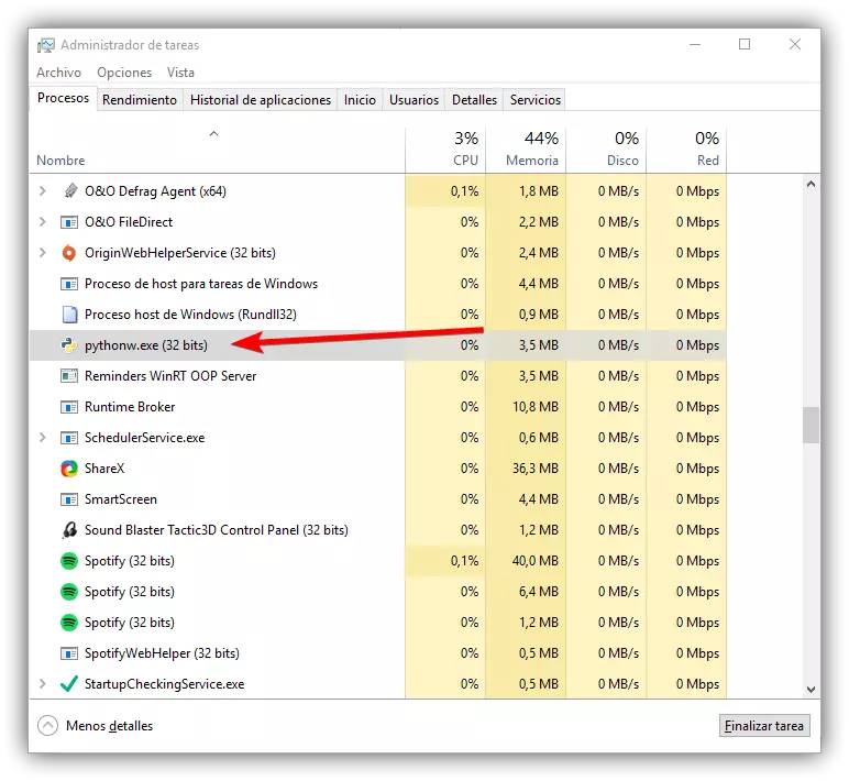 Finalizare keylogger procesul python