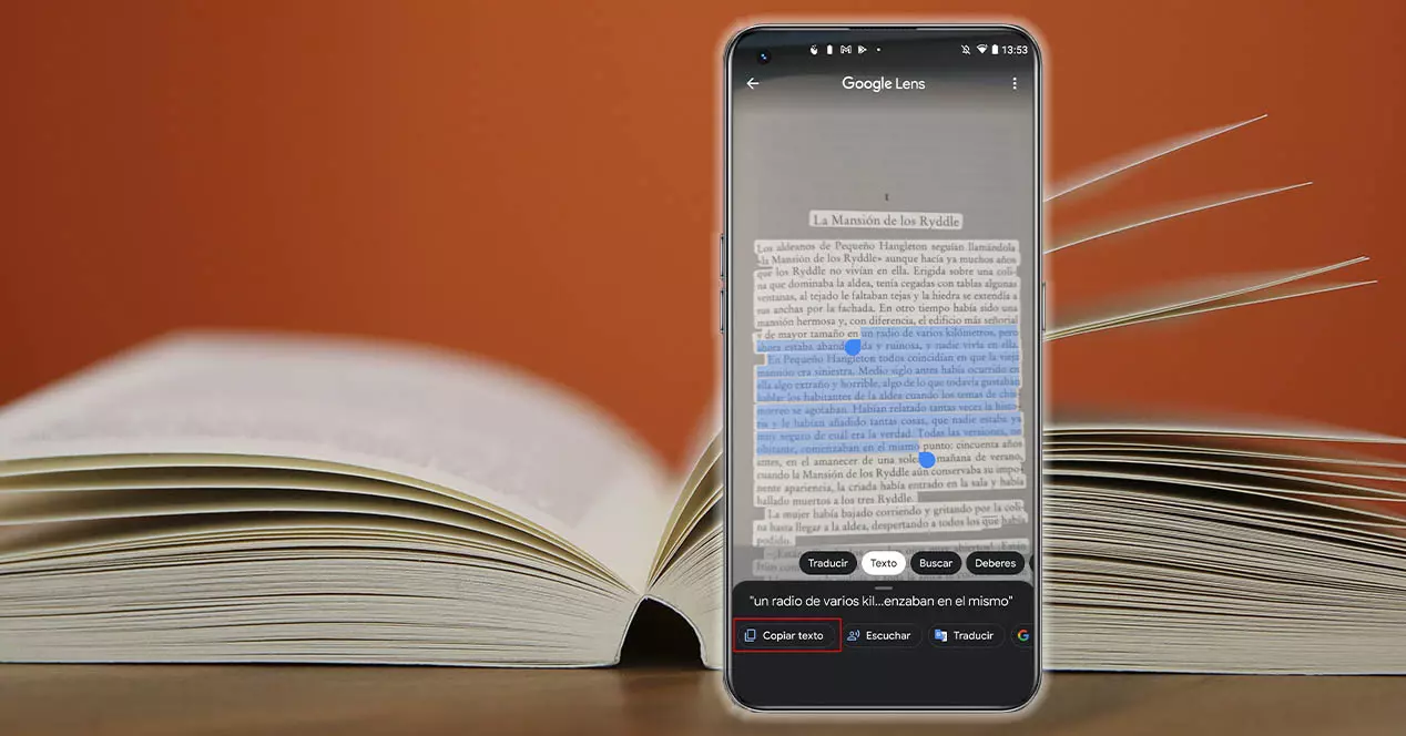 transfer any text on paper to the mobile with the camera