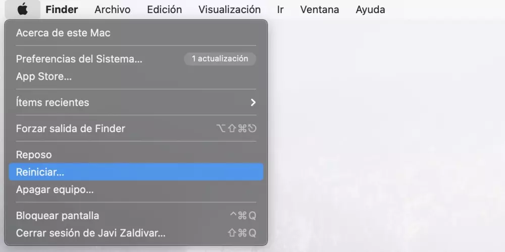 Reinicie o Mac