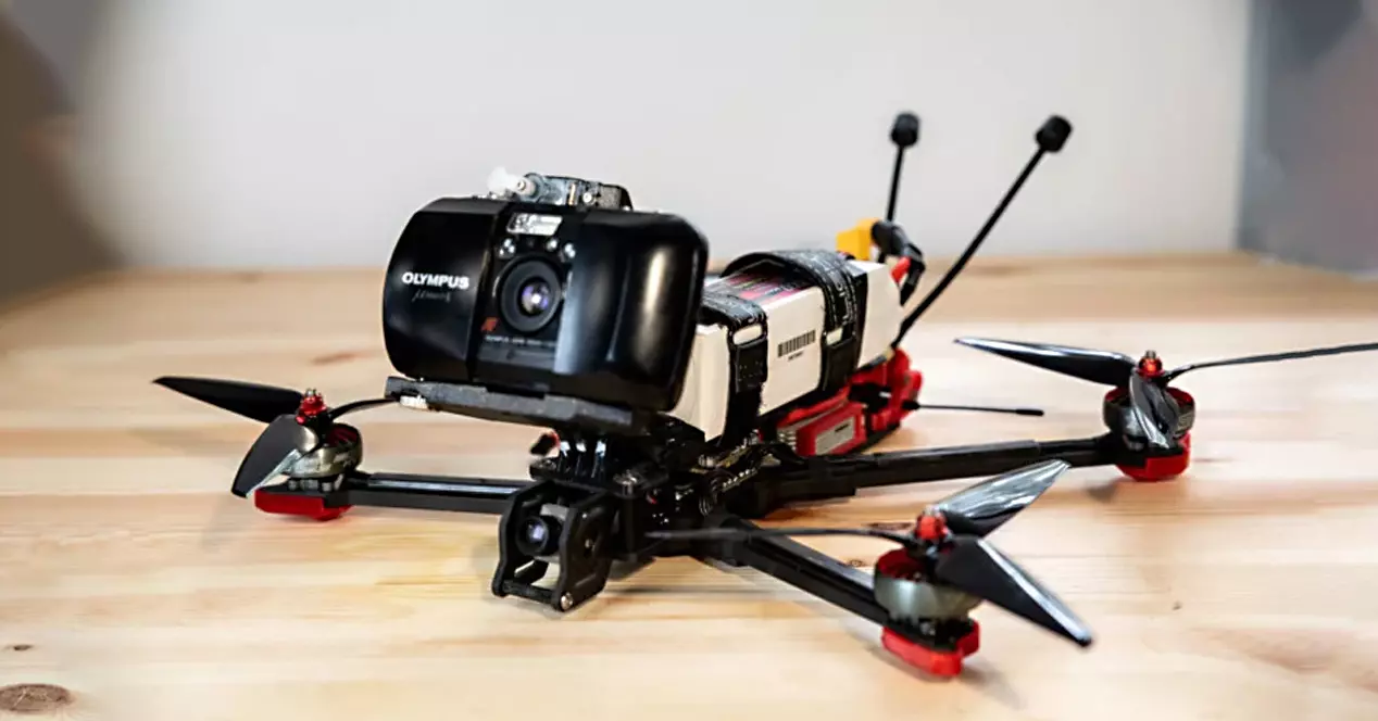 camera-drone Frankenstein takes analog photos