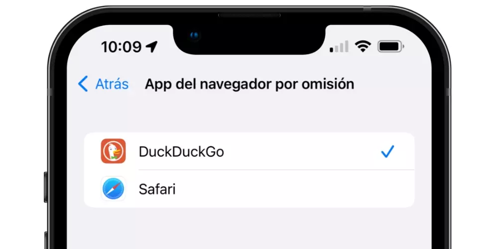 cambiar navegador предопределенный iphone