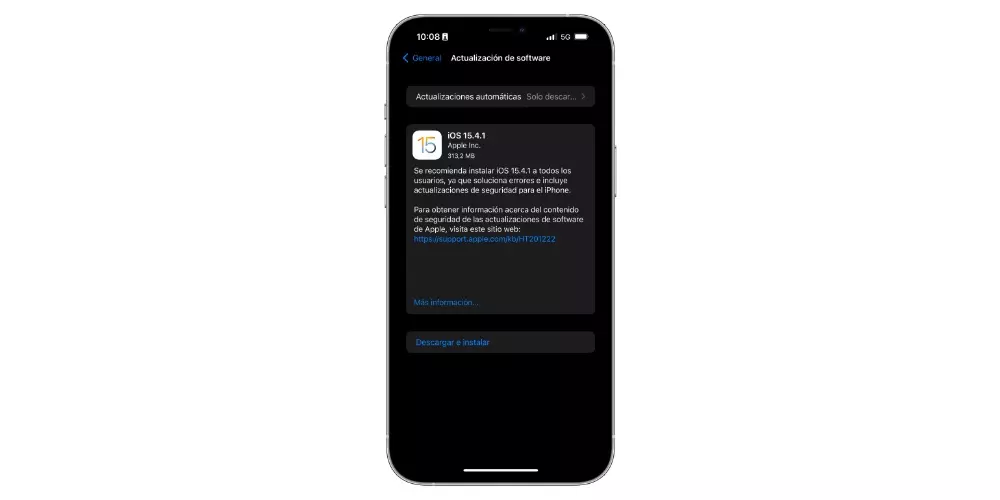 iOS 15.4.1を更新する