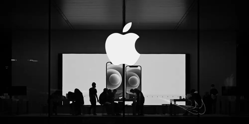 Apple Store blanco y negro