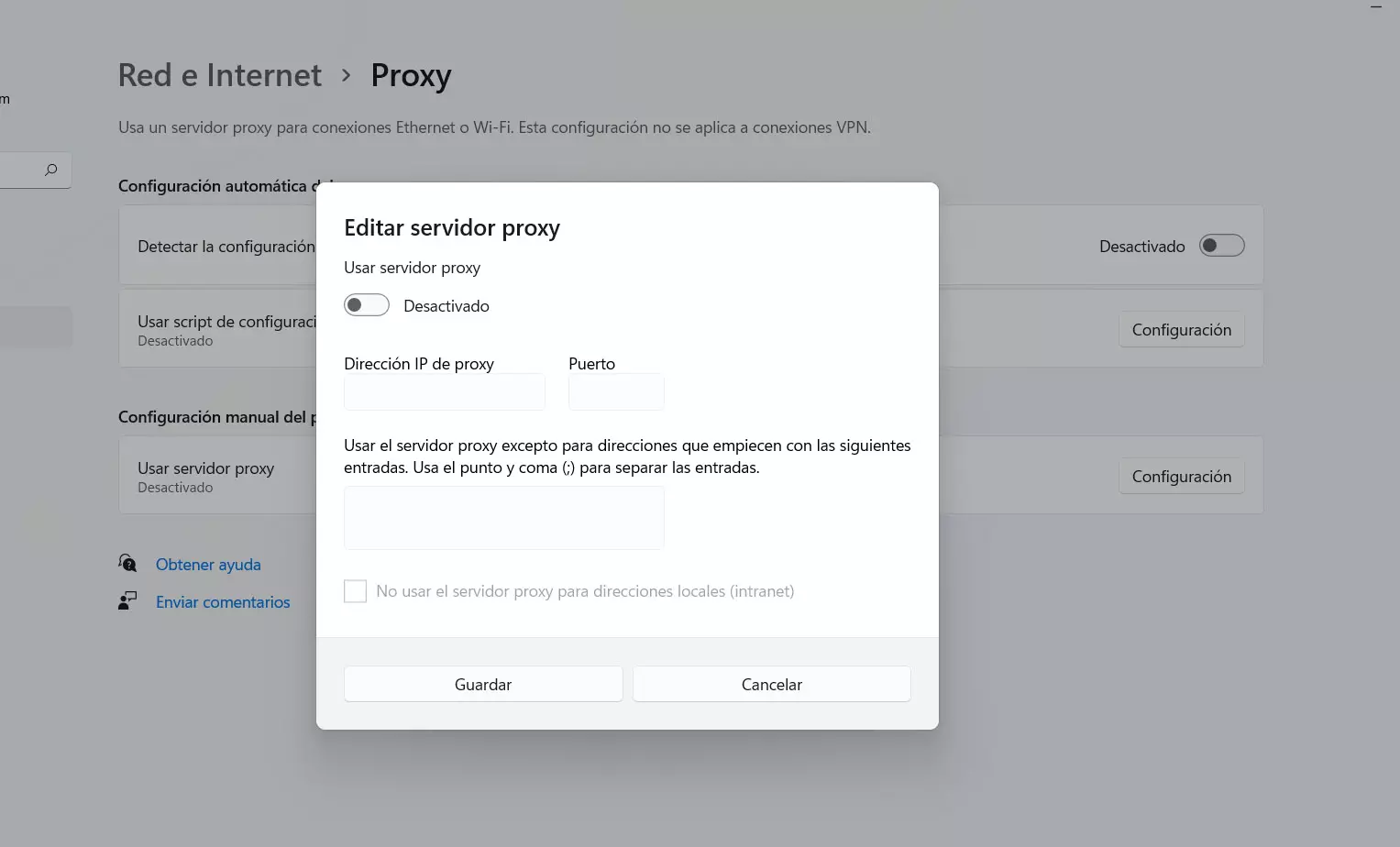 Avsluta proxy i Windows