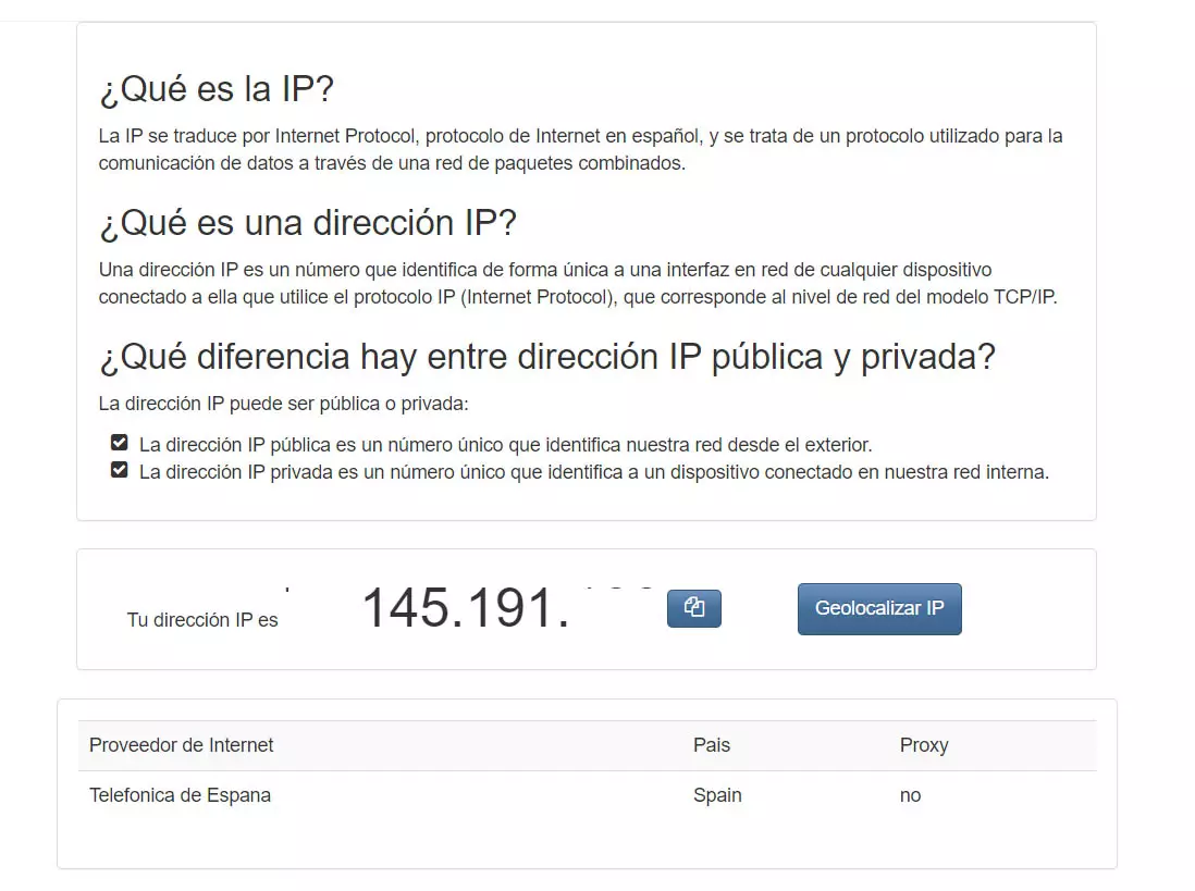 Verificar la IP publica