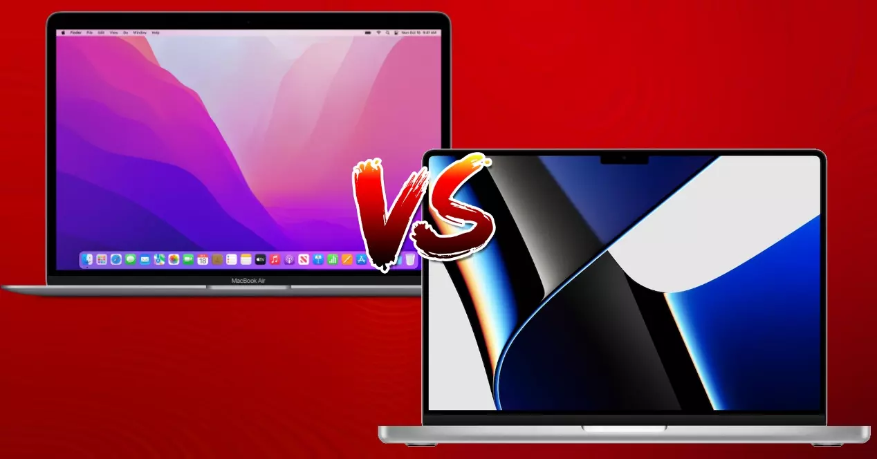 Comparison MacBook Air 2020 vs MacBook Pro 2021