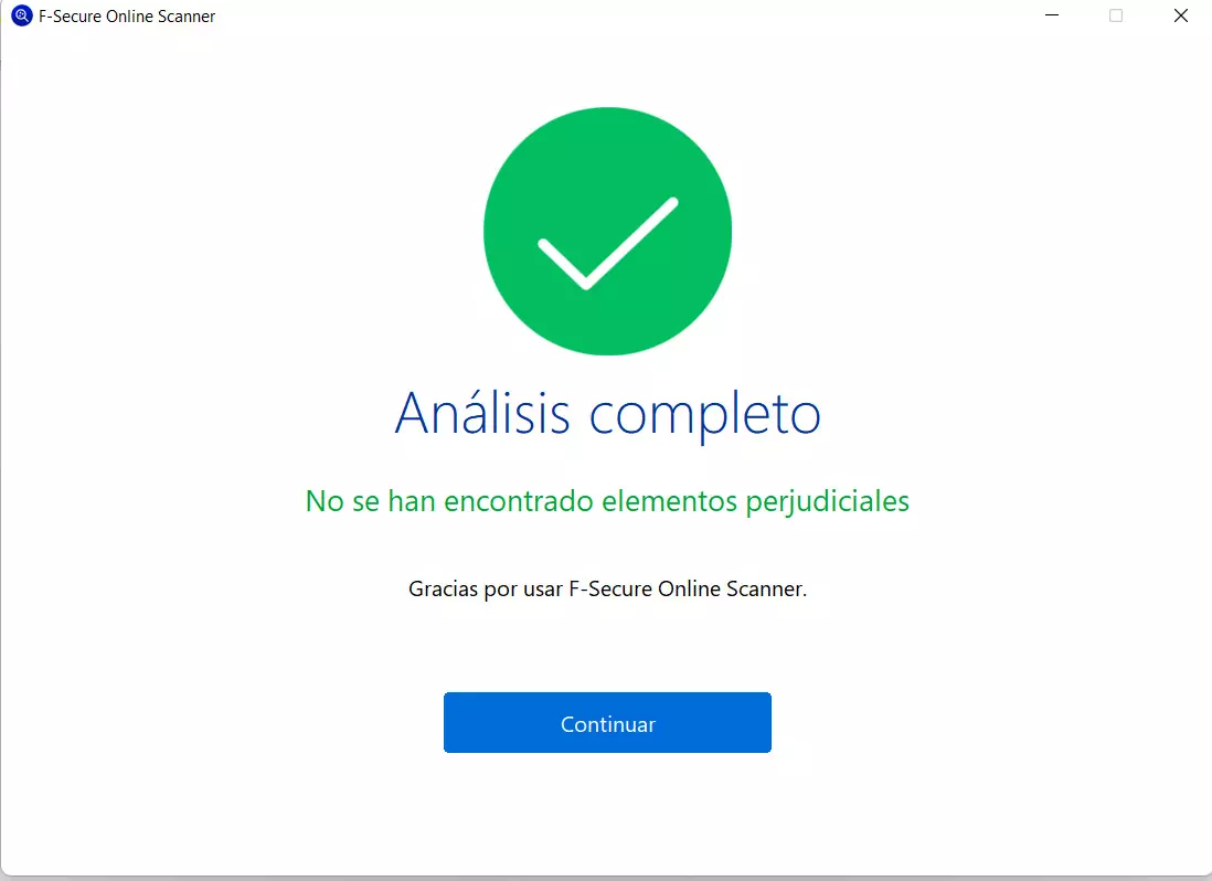 Analisis finalizado with F-Secure