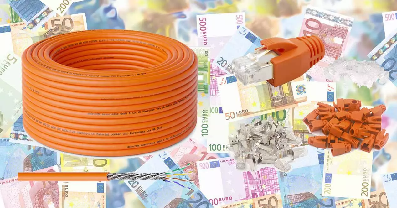 How much does an Ethernet network cable cost per meter
