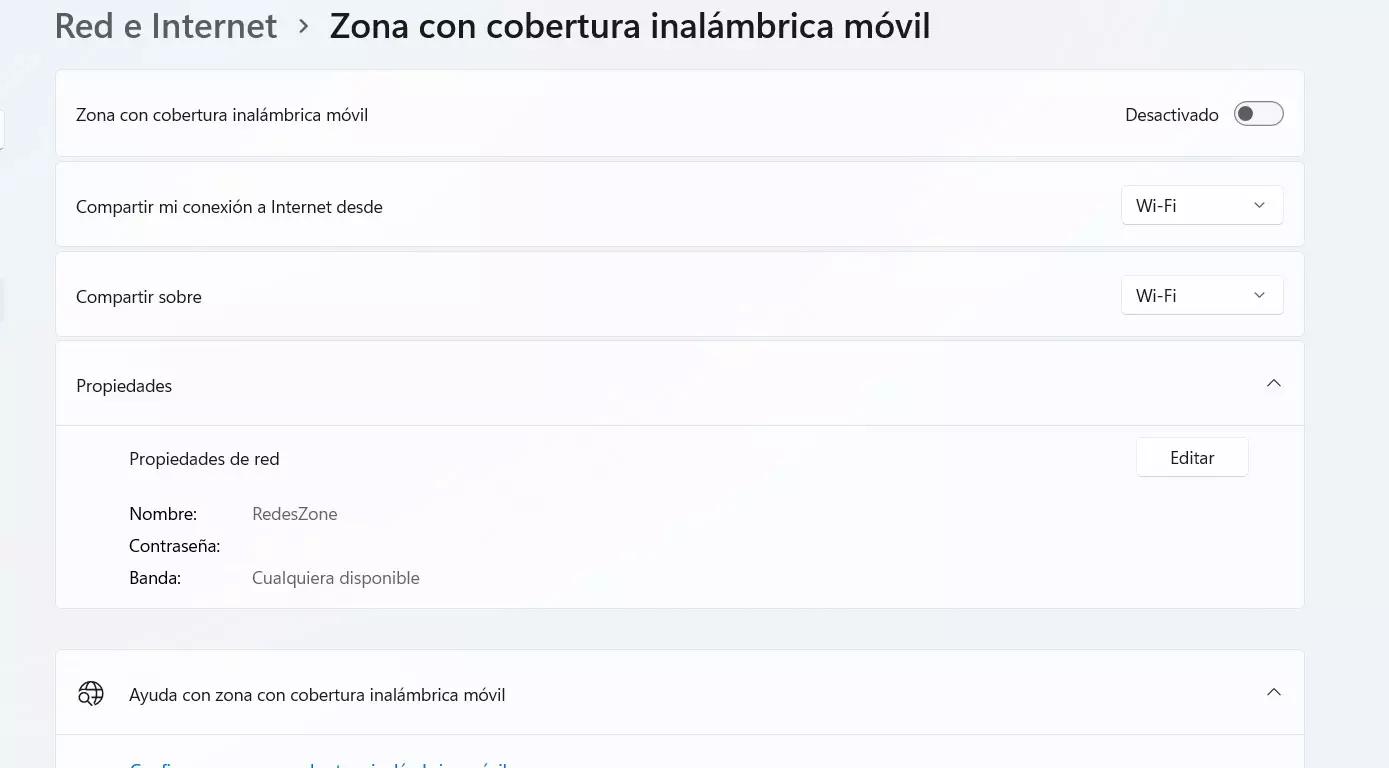 Configurar zona de cobertura móvil