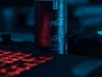 the Coca-Cola on the keyboard