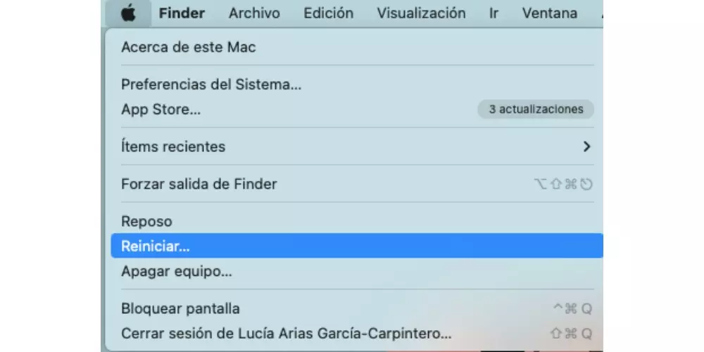 Reiniciar Mac.