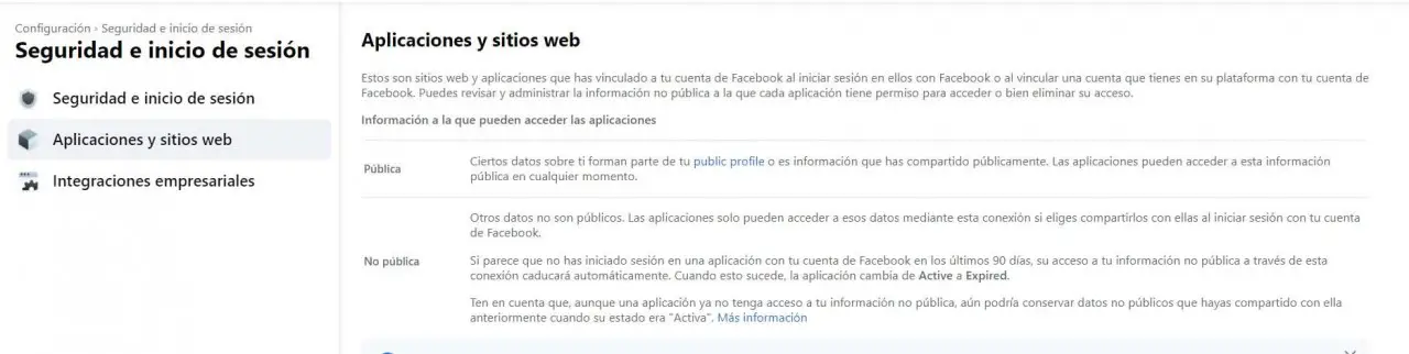 Aplicaciones y sitios web en Facebook