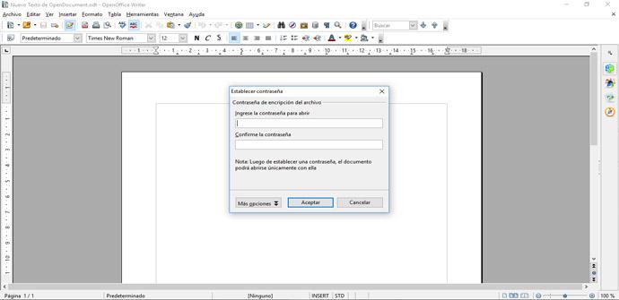 Cómo cifrar documentos บน OpenOffice