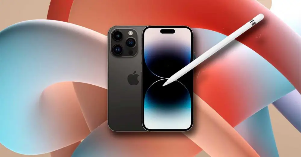 an iPhone 15 Pro with S Pen